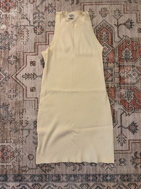 Sunday Best Cream Ribbed Racerback Dress
